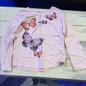 Jumping Beans Pink Butterfly Long Sleeve Tee